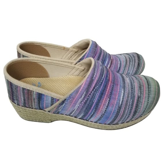 Dansko Womens 37 EU (US 6.5-7) Purple Striped Vega - Picture 1 of 9